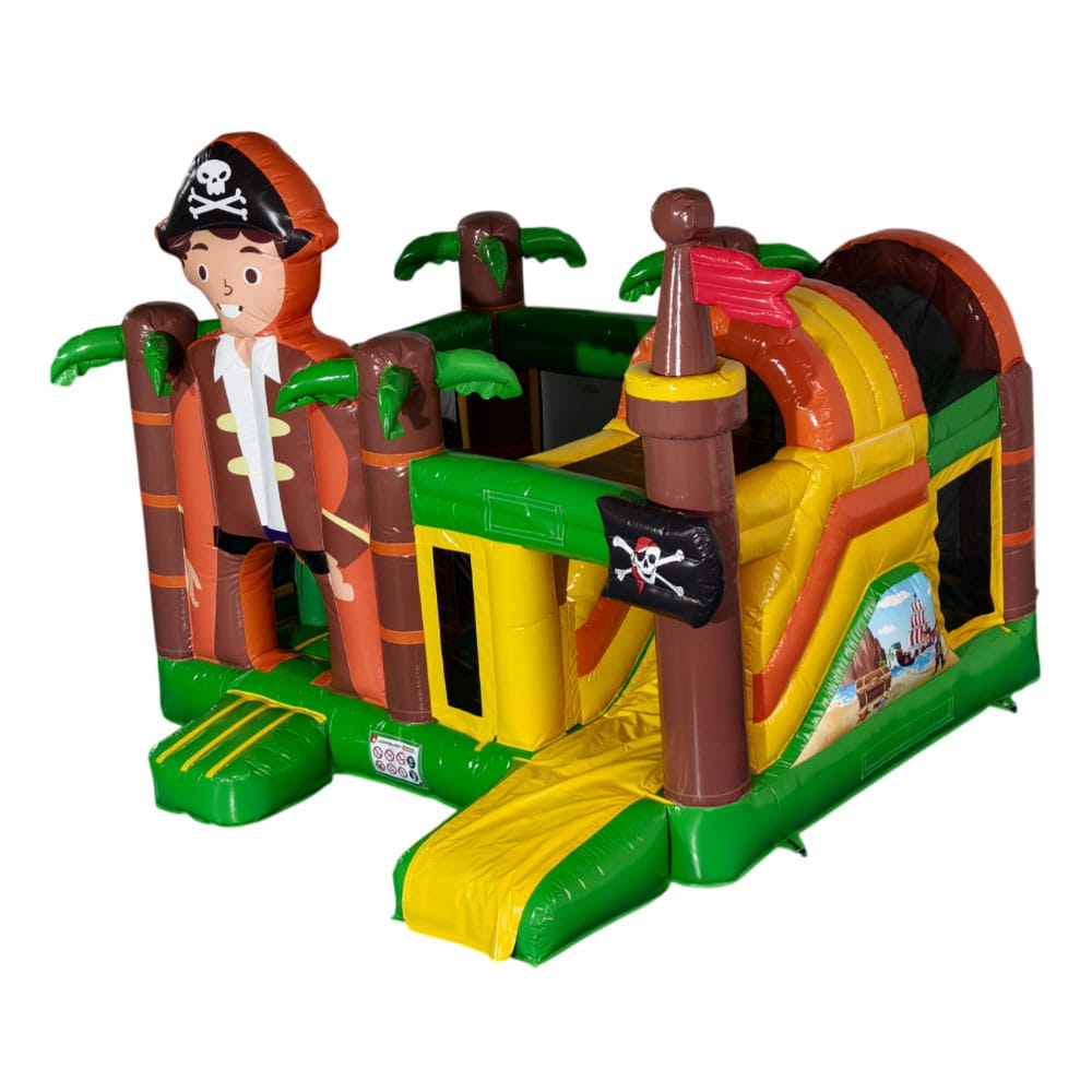 Hüpfburg Multiplay Pirat mit Rutsche mieten