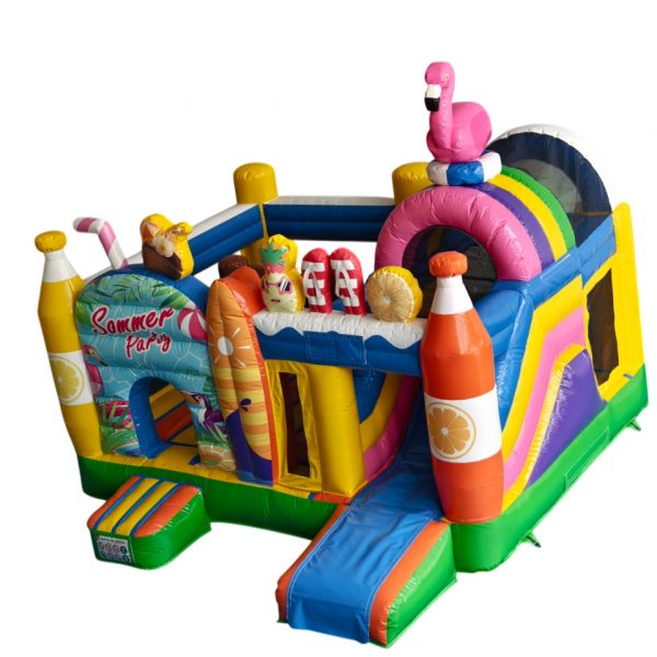 Hüpfburg Multiplay Summer Party mit Rutsche mieten